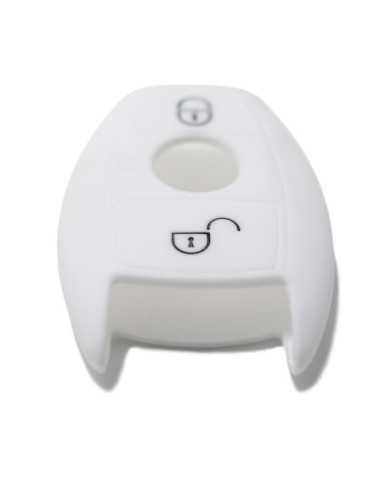 Guscio in Silicone Cover Chiave per Telecomando Mercedes Benz 2 Tasti Bianco A B C E S V W R CL ML CLK W176 W204 W211 W245 A203