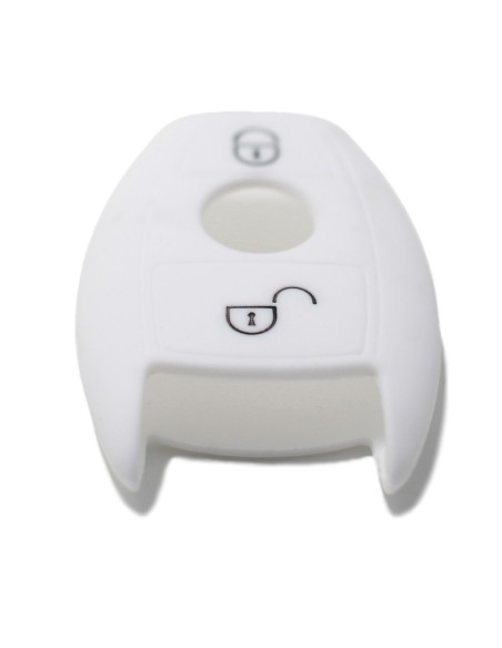 Guscio in Silicone Cover Chiave per Telecomando Mercedes Benz 2 Tasti Bianco A B C E S V W R CL ML CLK W176 W204 W211 W245 A203