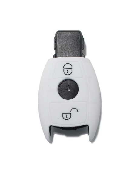 Guscio in Silicone Cover Chiave per Telecomando Mercedes Benz 2 Tasti Bianco A B C E S V W R CL ML CLK W176 W204 W211 W245 A203