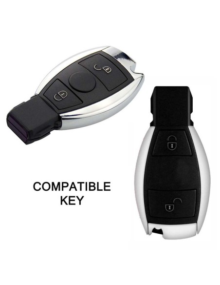 Guscio in Silicone Cover Chiave per Telecomando Mercedes Benz 2 Tasti Bianco A B C E S V W R CL ML CLK W176 W204 W211 W245 A203