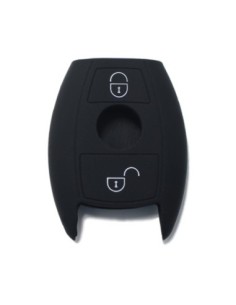 Guscio in Silicone Cover Chiave per Telecomando Mercedes Benz 2 Tasti Nero A B C E S V W R CL ML CLK W176 W204 W211 W245 A203