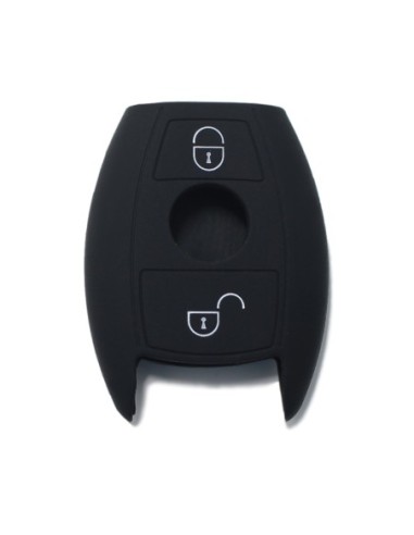 Guscio in Silicone Cover Chiave per Telecomando Mercedes Benz 2 Tasti Nero A B C E S V W R CL ML CLK W176 W204 W211 W245 A203