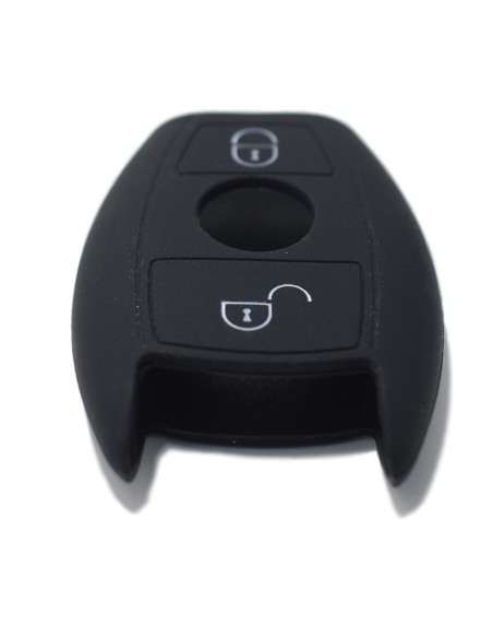 Guscio in Silicone Cover Chiave per Telecomando Mercedes Benz 2 Tasti Nero A B C E S V W R CL ML CLK W176 W204 W211 W245 A203