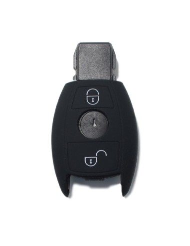 Guscio in Silicone Cover Chiave per Telecomando Mercedes Benz 2 Tasti Nero A B C E S V W R CL ML CLK W176 W204 W211 W245 A203