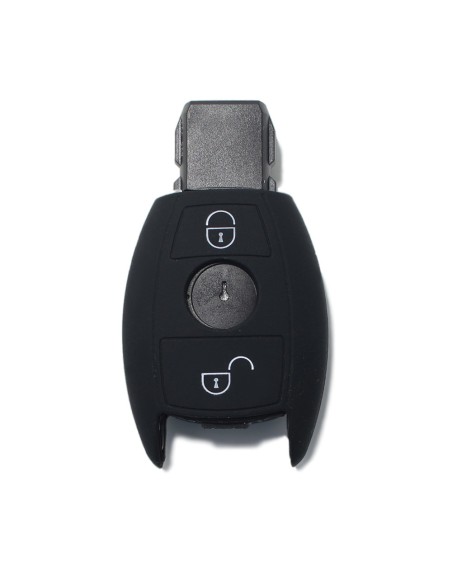 Guscio in Silicone Cover Chiave per Telecomando Mercedes Benz 2 Tasti Nero A B C E S V W R CL ML CLK W176 W204 W211 W245 A203