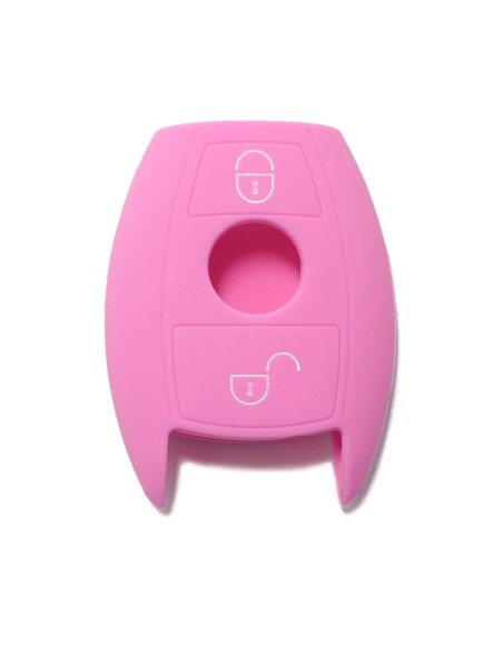 Guscio in Silicone Cover Chiave per Telecomando Mercedes Benz 2 Tasti Rosa A B C E S V W R CL ML CLK W176 W204 W211 W245 A203