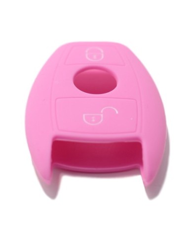 Guscio in Silicone Cover Chiave per Telecomando Mercedes Benz 2 Tasti Rosa A B C E S V W R CL ML CLK W176 W204 W211 W245 A203