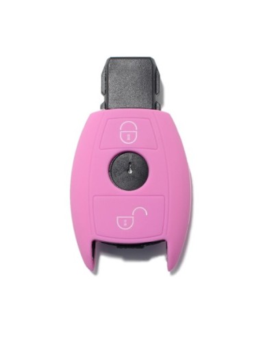 Guscio in Silicone Cover Chiave per Telecomando Mercedes Benz 2 Tasti Rosa A B C E S V W R CL ML CLK W176 W204 W211 W245 A203