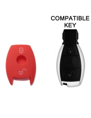 Guscio in Silicone Cover Chiave per Telecomando Mercedes Benz 2 Tasti Rosso A B C E S V W R CL ML CLK W176 W204 W211 W245 A203