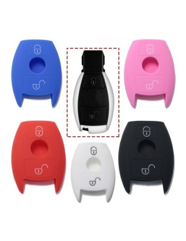 Guscio in Silicone Cover Chiave per Telecomando Mercedes Benz 2 Tasti Rosso A B C E S V W R CL ML CLK W176 W204 W211 W245 A203