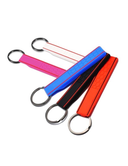 Portachiave in Silicone ad Anello Universale Chiavi Auto Casa Ufficio Nero