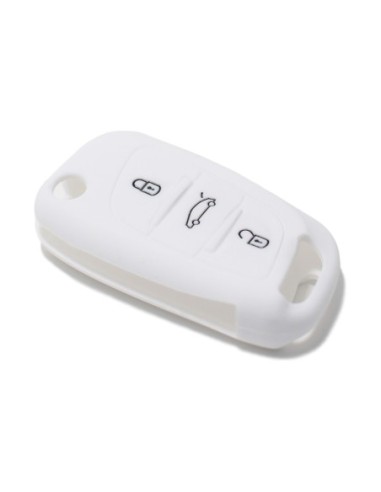Guscio in Silicone Cover Chiave per Telecomando Citroen DS3 DS4 DS5 DS6 C2 C3 C4 C5 C8 Jumper Jumpy Berlingo Saxo Picasso Portachiave Bianco