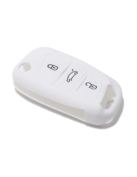 Guscio in Silicone Cover Chiave per Telecomando Citroen DS3 DS4 DS5 DS6 C2 C3 C4 C5 C8 Jumper Jumpy Berlingo Saxo Picasso Portachiave Bianco