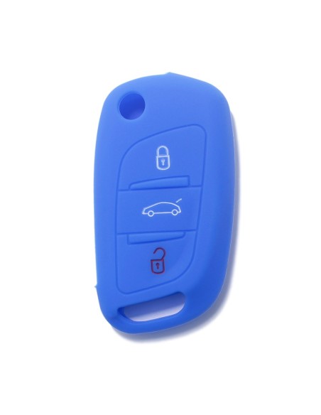 Guscio in Silicone Cover Chiave per Telecomando Citroen DS3 DS4 DS5 DS6 C2 C3 C4 C5 C8 Jumper Jumpy Berlingo Saxo Picasso Portachiave Blu