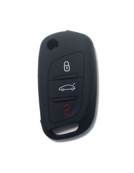 Guscio in Silicone Cover Chiave per Telecomando Citroen DS3 DS4 DS5 DS6 C2 C3 C4 C5 C8 Jumper Jumpy Berlingo Saxo Picasso Portachiave Nero