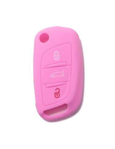 Guscio in Silicone Cover Chiave per Telecomando Citroen DS3 DS4 DS5 DS6 C2 C3 C4 C5 C8 Jumper Jumpy Berlingo Saxo Picasso Portachiave Rosa