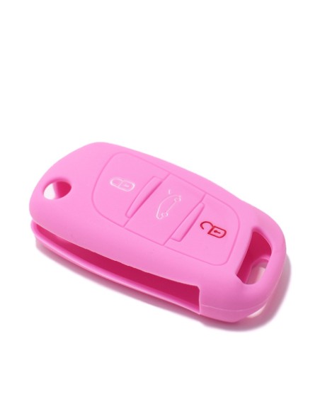 Guscio in Silicone Cover Chiave per Telecomando Citroen DS3 DS4 DS5 DS6 C2 C3 C4 C5 C8 Jumper Jumpy Berlingo Saxo Picasso Portachiave Rosa