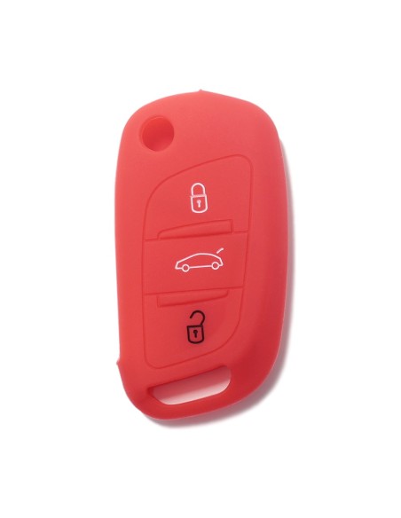 Guscio in Silicone Cover Chiave per Telecomando Citroen DS3 DS4 DS5 DS6 C2 C3 C4 C5 C8 Jumper Jumpy Berlingo Saxo Picasso Portachiave Rosso