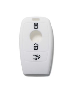 Guscio Silicone Cover Chiave per Telecomando Mercedes 3 Tasti Bianco  Keyless-Entry Classe E 2017 E200 E300 Classe S 2018 S450 S550e S560 S63 AMG S65 AMG