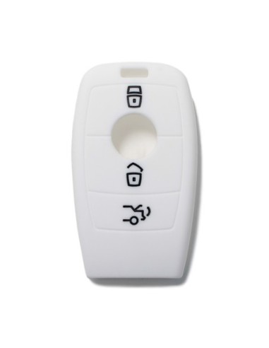 Guscio Silicone Cover Chiave per Telecomando Mercedes 3 Tasti Bianco  Keyless-Entry Classe E 2017 E200 E300 Classe S 2018 S450 S550e S560 S63 AMG S65 AMG