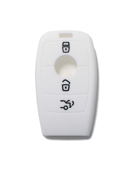 Guscio Silicone Cover Chiave per Telecomando Mercedes 3 Tasti Bianco  Keyless-Entry Classe E 2017 E200 E300 Classe S 2018 S450 S550e S560 S63 AMG S65 AMG