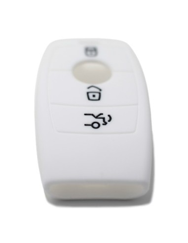 Guscio Silicone Cover Chiave per Telecomando Mercedes 3 Tasti Bianco  Keyless-Entry Classe E 2017 E200 E300 Classe S 2018 S450 S550e S560 S63 AMG S65 AMG