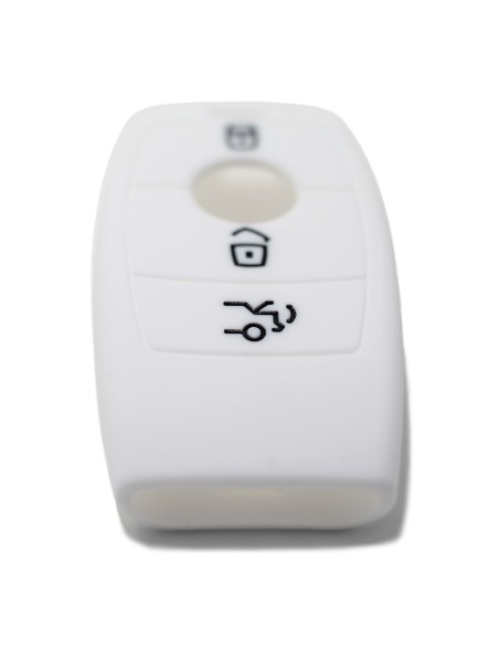 Guscio Silicone Cover Chiave per Telecomando Mercedes 3 Tasti Bianco  Keyless-Entry Classe E 2017 E200 E300 Classe S 2018 S450 S550e S560 S63 AMG S65 AMG