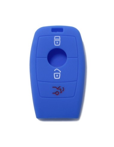 Guscio Silicone Cover Chiave per Telecomando Mercedes 3 Tasti Blu Keyless-Entry Classe E 2017 E200 E300 Classe S 2018 S450 S550e S560 S63 AMG S65 AMG