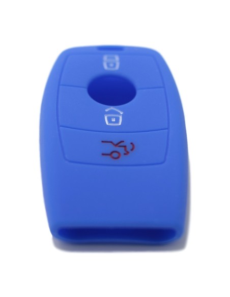 Guscio Silicone Cover Chiave per Telecomando Mercedes 3 Tasti Blu Keyless-Entry Classe E 2017 E200 E300 Classe S 2018 S450 S550e S560 S63 AMG S65 AMG