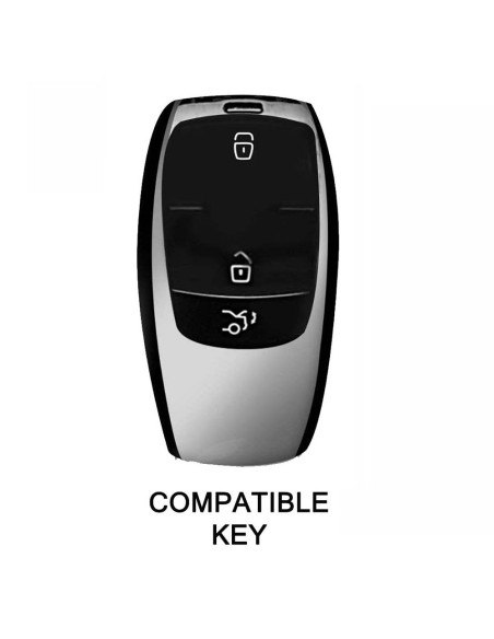Guscio Silicone Cover Chiave per Telecomando Mercedes 3 Tasti Blu Keyless-Entry Classe E 2017 E200 E300 Classe S 2018 S450 S550e S560 S63 AMG S65 AMG