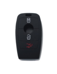 Guscio Silicone Cover Chiave per Telecomando Mercedes 3 Tasti Nero Keyless-Entry Classe E 2017 E200 E300 Classe S 2018 S450 S550e S560 S63 AMG S65 AMG