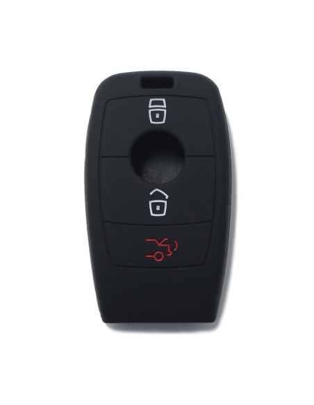 Guscio Silicone Cover Chiave per Telecomando Mercedes 3 Tasti Nero Keyless-Entry Classe E 2017 E200 E300 Classe S 2018 S450 S550e S560 S63 AMG S65 AMG