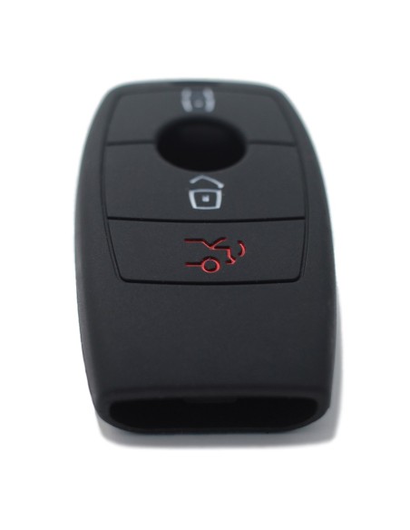 Guscio Silicone Cover Chiave per Telecomando Mercedes 3 Tasti Nero Keyless-Entry Classe E 2017 E200 E300 Classe S 2018 S450 S550e S560 S63 AMG S65 AMG