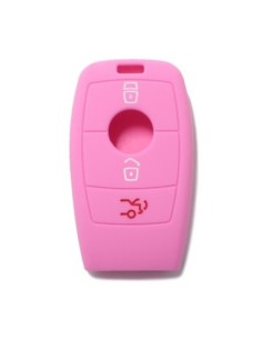 Guscio Silicone Cover Chiave per Telecomando Mercedes 3 Tasti Rosa Keyless-Entry Classe E 2017 E200 E300 Classe S 2018 S450 S550e S560 S63 AMG S65 AMG