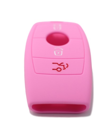 Guscio Silicone Cover Chiave per Telecomando Mercedes 3 Tasti Rosa Keyless-Entry Classe E 2017 E200 E300 Classe S 2018 S450 S550e S560 S63 AMG S65 AMG