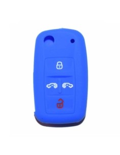 Guscio in Silicone Cover Chiave per Telecomando Volkswagen Seat Skoda Portachiave Blu VW Golf 7 Sharan Caravelle Transporter Caddy Seat Alhambra Leon Ibiza Skoda Yeti Octavia Superb Rapid