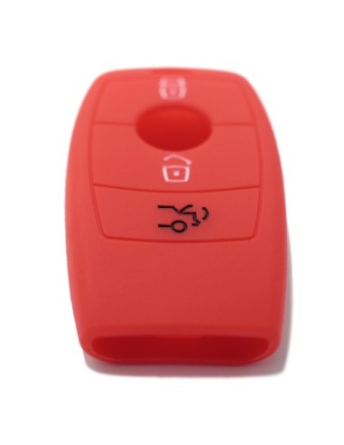 Guscio Silicone Cover Chiave per Telecomando Mercedes 3 Tasti Rosso  Keyless-Entry Classe E 2017 E200 E300 Classe S 2018 S450 S550e S560 S63 AMG S65 AMG