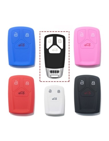 Guscio Silicone Cover Chiave per Telecomando Audi Bianco Keyless-Entry A4 A5 A7 A8 B9 C8 D5 Q5 Q7 SQ5 SQ7 TT TTS TTRS R8 S4 S5 S8 RS4 RS5 F5 FY 4M