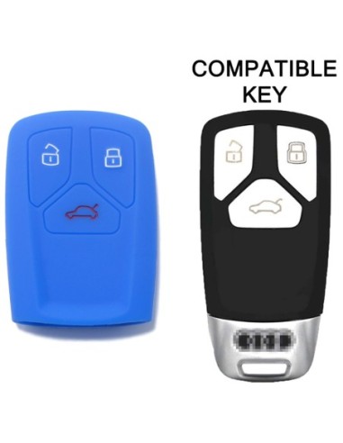 Guscio Silicone Cover Chiave per Telecomando Audi Blu Keyless-Entry A4 A5 A7 A8 B9 C8 D5 Q5 Q7 SQ5 SQ7 TT TTS TTRS R8 S4 S5 S8 RS4 RS5 F5 FY 4M
