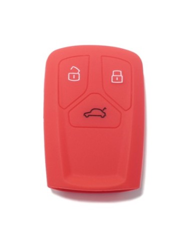Guscio Silicone Cover Chiave per Telecomando Audi Rosso Keyless-Entry A4 A5 A7 A8 B9 C8 D5 Q5 Q7 SQ5 SQ7 TT TTS TTRS R8 S4 S5 S8 RS4 RS5 F5 FY 4M