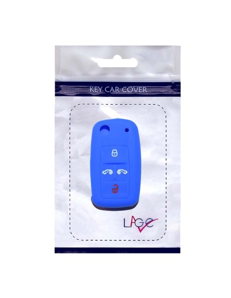 Guscio in Silicone Cover Chiave per Telecomando Volkswagen Seat Skoda Portachiave Blu VW Golf 7 Sharan Caravelle Transporter Caddy Seat Alhambra Leon Ibiza Skoda Yeti Octavia Superb Rapid