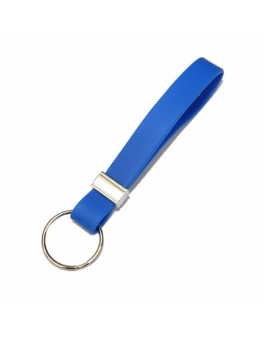 Portachiavi Silicone Blu Laccetto con Anello Universale Chiavi Auto Casa Ufficio