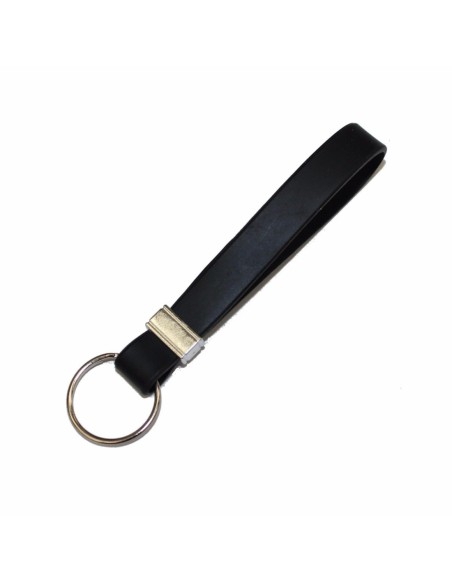 Portachiavi Silicone Nero Laccetto con Anello Universale Chiavi Auto Casa Ufficio
