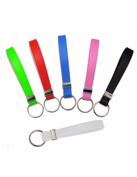 Portachiavi Silicone Rosa Laccetto con Anello Universale Chiavi Auto Casa Ufficio