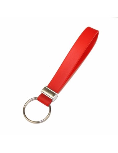 Portachiavi Silicone Rosso Laccetto con Anello Universale Chiavi Auto Casa Ufficio
