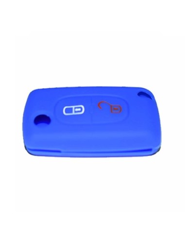 Guscio in Silicone Cover Chiave per Telecomando Peugeot 106 107 205 206 207 306 307 308 309 406 407 807 e Citroen C1 C2 C3 C4 Portachiave Blu