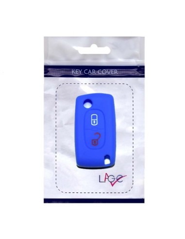 Guscio in Silicone Cover Chiave per Telecomando Peugeot 106 107 205 206 207 306 307 308 309 406 407 807 e Citroen C1 C2 C3 C4 Portachiave Blu