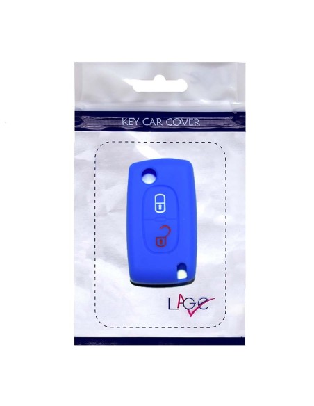 Guscio in Silicone Cover Chiave per Telecomando Peugeot 106 107 205 206 207 306 307 308 309 406 407 807 e Citroen C1 C2 C3 C4 Portachiave Blu