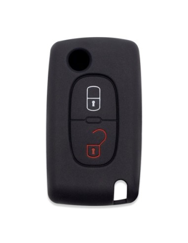 Guscio in Silicone Cover Chiave per Telecomando Peugeot 106 107 205 206 207 306 307 308 309 406 407 807 e Citroen C1 C2 C3 C4 Portachiave Nero