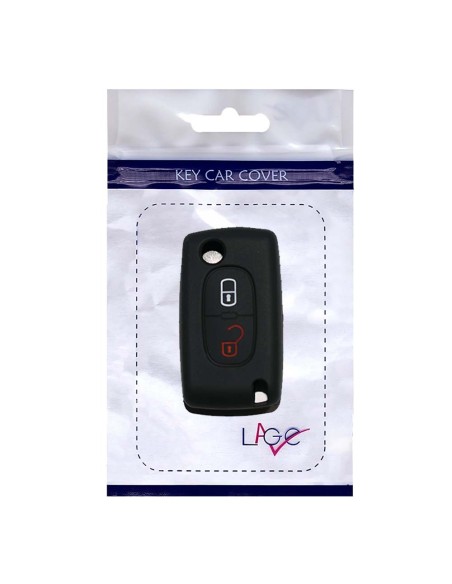 Guscio in Silicone Cover Chiave per Telecomando Peugeot 106 107 205 206 207 306 307 308 309 406 407 807 e Citroen C1 C2 C3 C4 Portachiave Nero